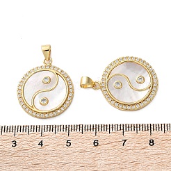 Brass Micro Pave Cubic Zirconia Pendants&nbsp;KK-U070-31G