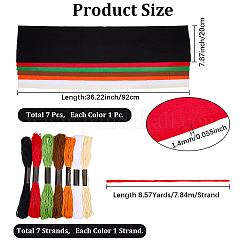 7Pcs 7 Colors Non-woven Felt Fabric&nbsp;DIY-CP0012-69A