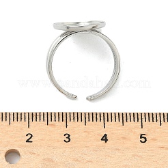 304 Stainless Steel Cuff Rings Components&nbsp;STAS-Z138-02P-01