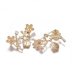 Brass Brooch Findings&nbsp;KK-L180-041G