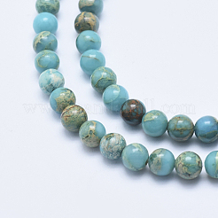 Natural Aqua Terra Jasper Beads Strands&nbsp;G-E444-14A-6mm