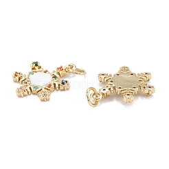 Christmas Themed Brass Micro Pave Cubic Zirconia Pendants&nbsp;ZIRC-L101-09G