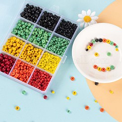 240Pcs Round & Flat Round Synthetic Turquoise Beads and 4 Styles Glass Seed Beads&nbsp;DIY-LS0003-09