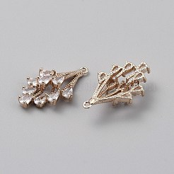 Brass Micro Pave Cubic Zirconia Pendants&nbsp;KK-WH0088-29