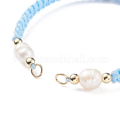Half Finished Polyester Braided Pearl Bracelet&nbsp;AJEW-JB01128-03
