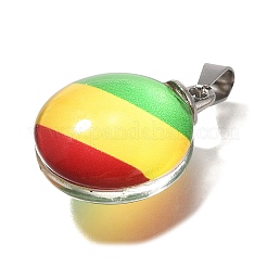 Flat Round 201 Stainless Steel Acrylic Pendants&nbsp;STAS-U036-01P-03