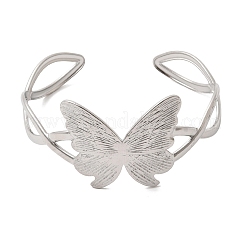 Butterfly 304 Stainless Steel Cuff Bangles for Women&nbsp;BJEW-A155-01P