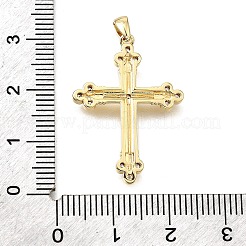 Brass Micro Pave Clear Cubic Zirconia Pendants&nbsp;KK-V011-63G