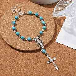 Alloy Cross Charm Bracelets&nbsp;BJEW-TA00423-01