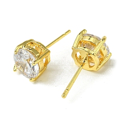 Brass with Cubic Zirconia Stud Earrings&nbsp;EJEW-G379-01G