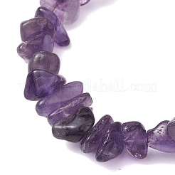 Natural Amethyst Chip Beaded Stretch Bracelets for Women Men&nbsp;BJEW-JB10652-04