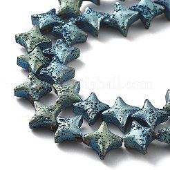 Electroplated Natural Lava Rock Beads Strands&nbsp;G-A251-C01-01J