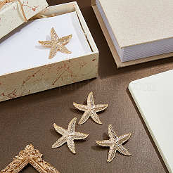 4Pcs Starfish Alloy Brooch&nbsp;JEWB-FH0002-85G