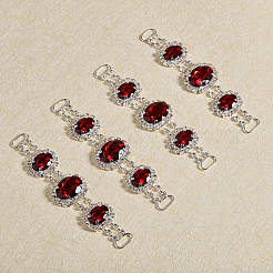 4Pcs Silver Plated Brass Rhinestone Connector Charms&nbsp;RB-CA0001-05A
