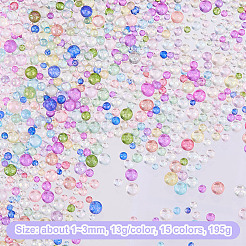 195G 15 Colors Glass Bead&nbsp;GLAA-OC0001-48