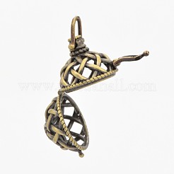 Brass Hollow Cage Pendants&nbsp;KK-P141-12