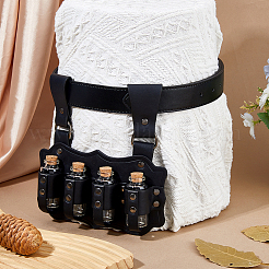 PU Leather Bag with 4Pcs Cork Glass Bottles&nbsp;FIND-WH0366-420B