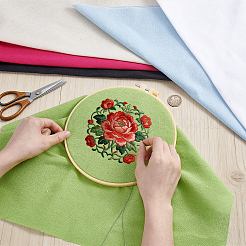 6Pcs Linen Embroidery Fabric&nbsp;DIY-WH0750-428