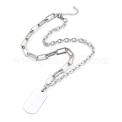 Non-Tarnish 304 Stainless Steel Paperclip Chains & Cable Chain Jewelry Sets&nbsp;SJEW-K153-16P