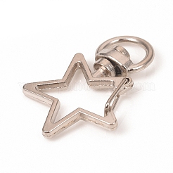 Star Shape Zinc Alloy Swivel Lobster Clasps&nbsp;IFIN-WH0053-02P