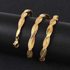 304 Stainless Steel Twist Rope Chain Necklace for Men Women&nbsp;NJEW-P269-03G