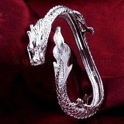 Exquisite Brass Cubic Zirconia Dragon Cuff Bangles for Women&nbsp;BJEW-BB08947