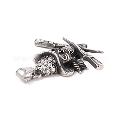 304 Stainless Steel Crystal Rhinestone Pendant&nbsp;STAS-E158-46AS