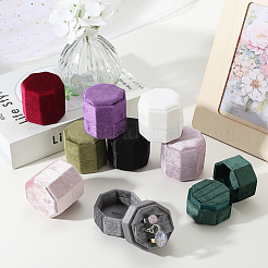 Velvet Cover Plastic Couple Ring Box&nbsp;VBOX-WH20003-001E