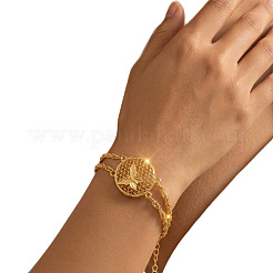 Alloy Hollow Link Rope Chain 2-Strand Bracelets for Women&nbsp;WGE1F9A-02