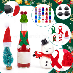 Christmas Theme Plastic Doll Hat & Cloth Scarf Sets&nbsp;DIY-NB0012-65