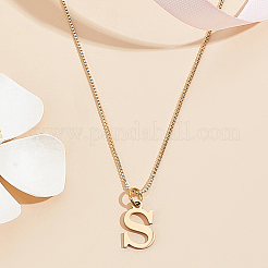 1pc 304 Stainless Steel Letter Pendant Necklaces&nbsp;NJEW-LP0001-38S-G