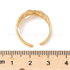 Hammered 304 Stainless Steel Cuff Rings&nbsp;RJEW-S626-04G