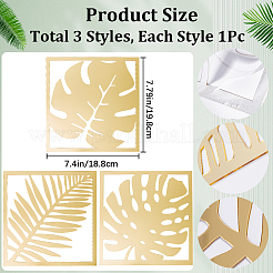 3Pcs Leaf Acrylic Mirror-Like Wall Stickers&nbsp;DIY-WH0304-722B