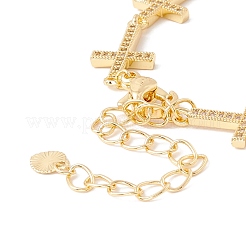 Clear Cubic Zirconia Cross Link Chains Bracelet&nbsp;BJEW-I301-12G