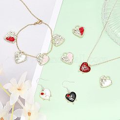 14Pcs 7 Styles Alloy Enamel Pendants&nbsp;ENAM-CA0001-40