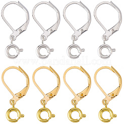 20 Pairs 2 Colors Brass Leverback Earring Findings&nbsp;KK-SC0007-43