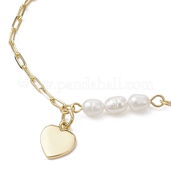 Brass Heart Charm Bracelets&nbsp;BJEW-JB12712