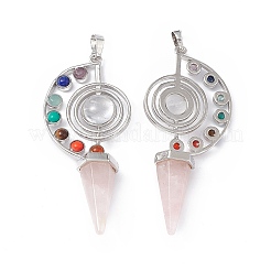 7 Chakra Natural & Synthetic Mixed Gemstone Big Pendants&nbsp;G-F733-02