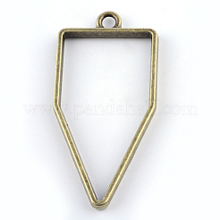 Rack Plating Alloy Polygon Open Back Bezel Pendants&nbsp;LS-PALLOY-S047-10F-FF