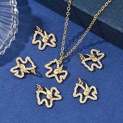SHEGRACE Brass Micro Pave Clear Cubic Zirconia Charms&nbsp;XGRQ4S997-749G