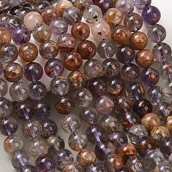 Natural Purple Phantom Quartz Lodolite Quartz Beads Strands&nbsp;G-R446-12mm-01A