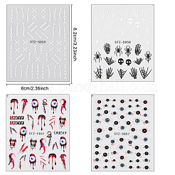 4 Sheets 4 Style Halloween Theme Nail Decals Stickers&nbsp;MRMJ-OC0003-58