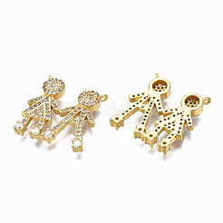 Brass Micro Pave Clear Cubic Zirconia Pendants&nbsp;ZIRC-N039-160-NF