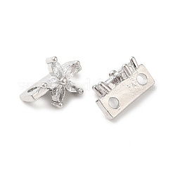 Brass Micro Pave Clear Cubic Zirconia Slide Charms&nbsp;KK-P239-15P
