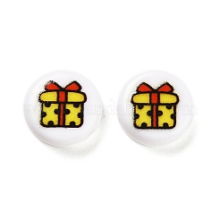 Christmas Theme Printed Opaque Acrylic Beads&nbsp;OACR-R004-01F