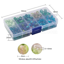 10 Style Spray Painted & Drawbench Transparent & Baking Paint Glass Beads&nbsp;GLAA-YW0001-26E
