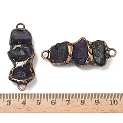 Natural Amethyst Nuggets Connector Charms&nbsp;G-H332-03R