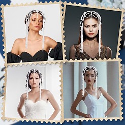 1Pc Plastic Beads Hair Chain Hat for Bridal&nbsp;OHAR-GF0001-52B