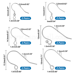 12 Parirs 6 Style Sterling Silver Earring Hooks&nbsp;FIND-PH0017-81