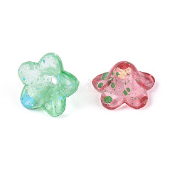 Transparent Spray Painted Acrylic Bead Caps&nbsp;ACRP-T011-09M